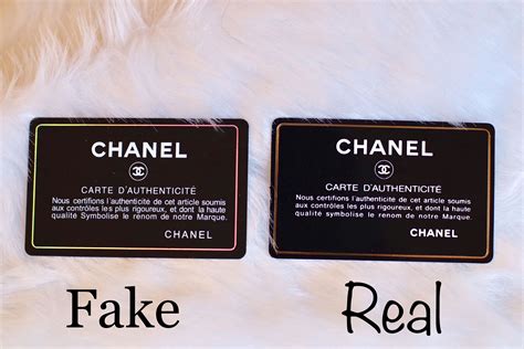 real from fake chanel|authenticity card Chanel.